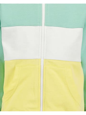 Blue Seven Sweatjacke in Türkis/ Gelb/ Weiß