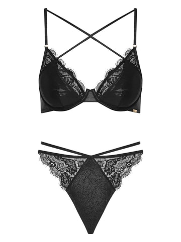 ESOTIQ 2tlg. Wäscheset "Wea" in Schwarz