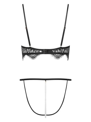 ESOTIQ 2tlg. Wäscheset "Posse" in Schwarz