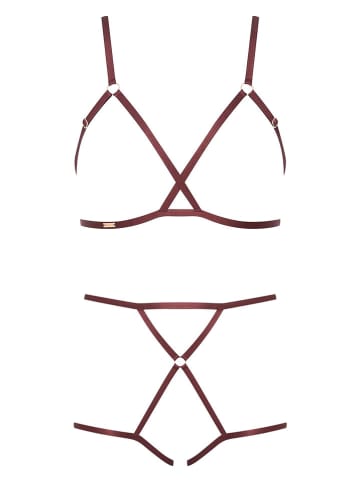 ESOTIQ Uprząż "Hola" w kolorze bordowym