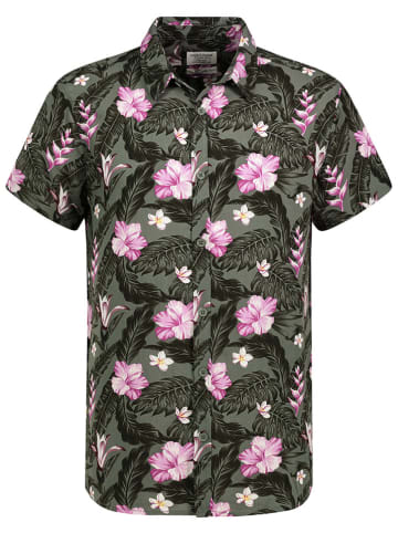 Eight2Nine Hemd in Khaki/ Schwarz/ Rosa