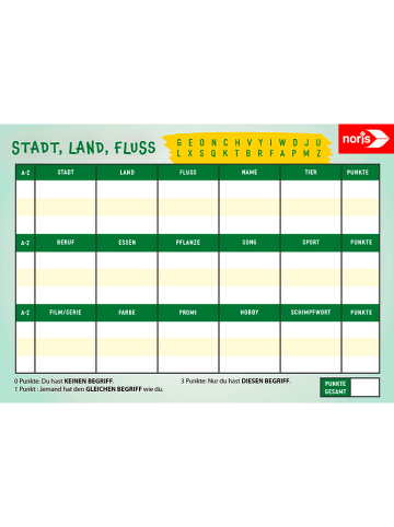 Noris Spielblock "Stadt, Land, Fluss" - ab 8 Jahren