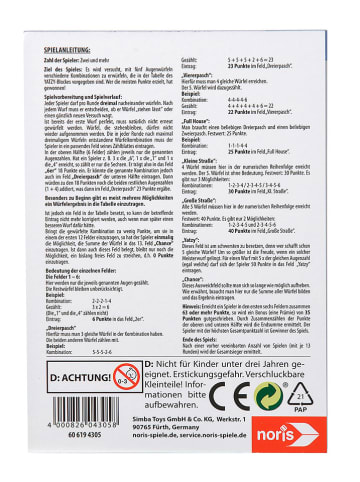 Noris Yatzy Spielblock - ab 6 Jahren