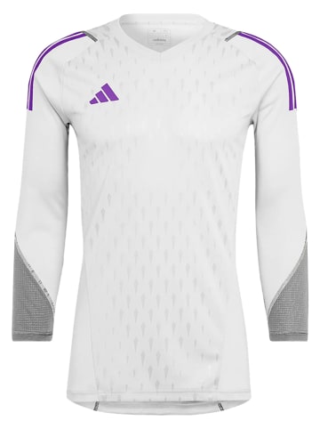 adidas Koszulka sportowa "T23 P GK JSY LY" w kolorze biało-szaro-fioletowym