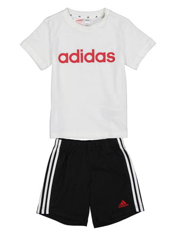 adidas 2tlg. Outfit in Weiß/ Schwarz