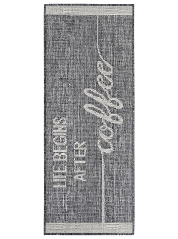 Hanse Home Chodnik kuchenny "Life Begins After Coffee" w kolorze szaro-kremowym