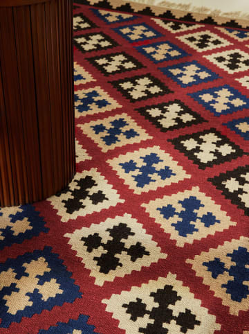 Hanse Home Woll-Teppich "Rami" in Rot/ Creme