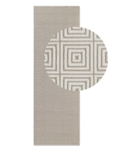 Elle Decoration Kurzflor-Teppich "Perles" in Beige/ Weiß