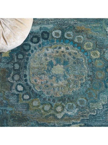 Safavieh Kurzflor-Teppich ''Anatolia'' in Grün/ Blau