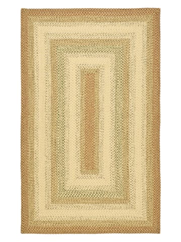 Safavieh Kurzflor-Teppich "Braided" in Beige/ Grün/ Hellbraun