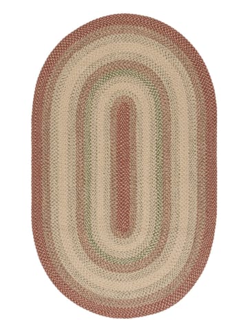Safavieh Kurzflor-Teppich "Braided" in Beige/ Grün/ Braun