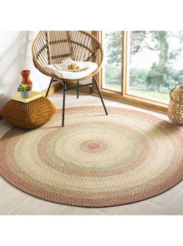 Safavieh Kurzflor-Teppich "Braided" in Beige/ Grün/ Hellbraun