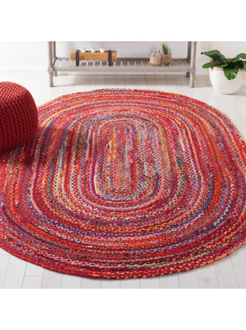 Safavieh Kurzflor-Teppich "Braided" in Rot/ Bunt