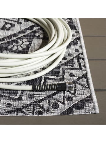 Safavieh Kurzflor-Teppich "Courtryard" in Grau/ Schwarz