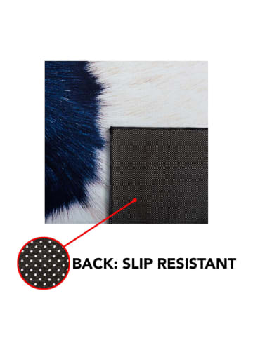 Safavieh Kurzflor-Teppich in Dunkelblau/ Weiß