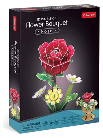 CubicFun 120tlg. 3D-Puzzle "Blumentopf Rose" - ab 8 Jahren