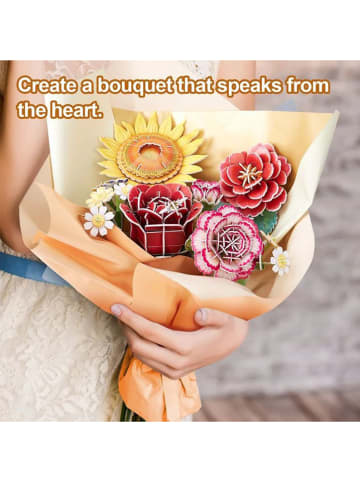 CubicFun 120tlg. 3D-Puzzle "Blumentopf Rose" - ab 8 Jahren