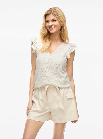 Vila Koszulka "Amalina" w kolorze kremowym