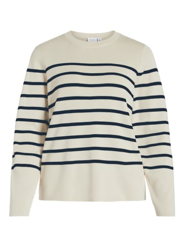 Vila Pullover in Creme/ Dunkelblau