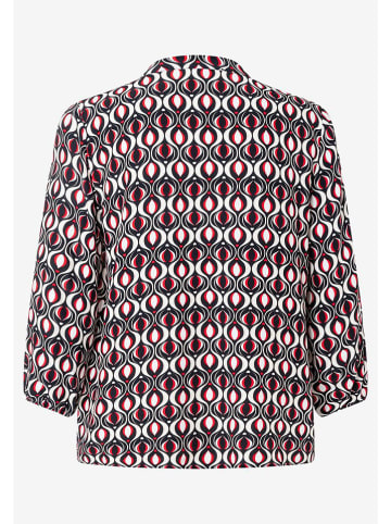 More & More Bluse in Rot/ Dunkelblau/ Weiß