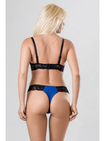 Valea Biustonosz push-up "Kaori" w kolorze czarno-niebieskim