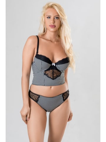 Valea Corsage "Lupe" in Schwarz/ Weiß