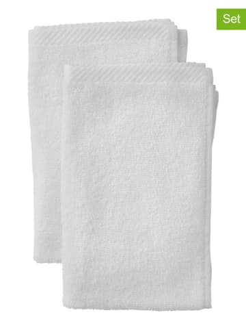 Ellos Home 2-delige set: washandjes "Elise" wit