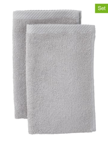 Ellos Home 2-delige set: washandjes "Elise" lichtgrijs