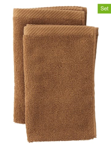 Ellos Home 2er-Set: Waschlappen "Elise" in Hellbraun