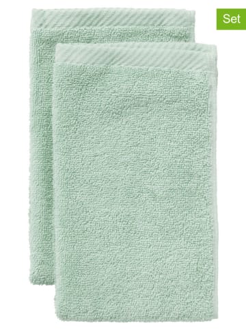 Ellos Home 2-delige set: washandjes "Elise" groen