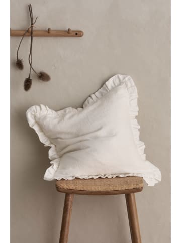 Ellos Home Lniana poszewka "Candice" w kolorze białym na poduszkę
