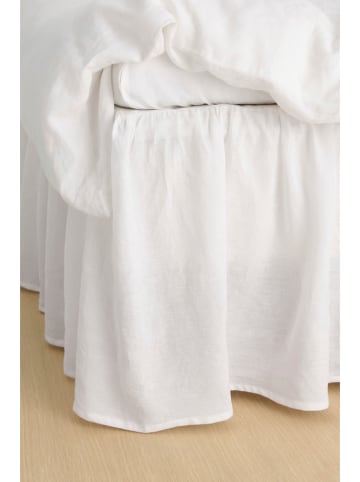 Ellos Home Lniana falbana "Candice" w kolorze białym na łóżko