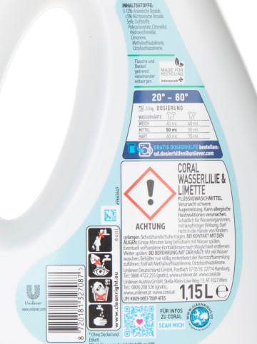 Coral 3er-Set: Flüssigwaschmittel "Color Dufterlebnis", 1,15 l