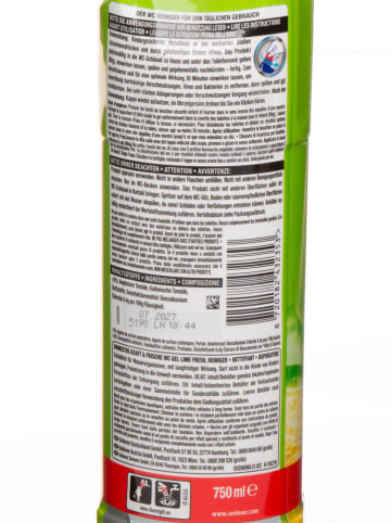 Domestos 4er-Set: WC-Reiniger-Gel "Lime Fresh", je 750 ml