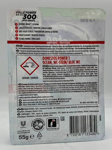 Domestos 9er-Set: WC-Steine "Power 5 Ocean", 55 g