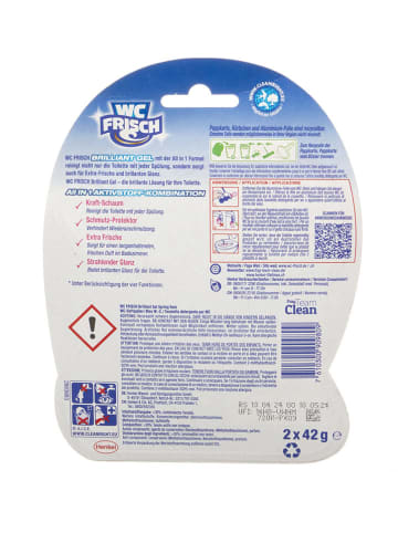 WC Frisch WC-Gelanhänger "Brilliant Gel All in1 Spring Rain", 2 Stück je 42 g