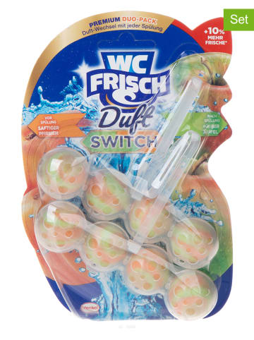 WC Frisch 10er-Set: WC-Steine "Duft Switch Pfirsich & Apfel", 10 x 2 Stück je 50 g