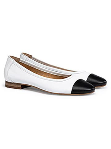 LLOYD Leder-Ballerinas in Weiß/ Schwarz