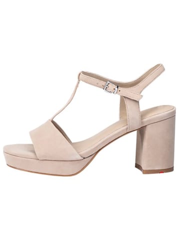 LLOYD Leren haksandalen beige