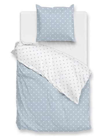 Zo!Home Renforcé beddengoedset "Punta di Cotone" lichtblauw/wit