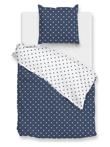 Zo!Home Beddengoedset "Punta di Cotone" donkerblauw/wit