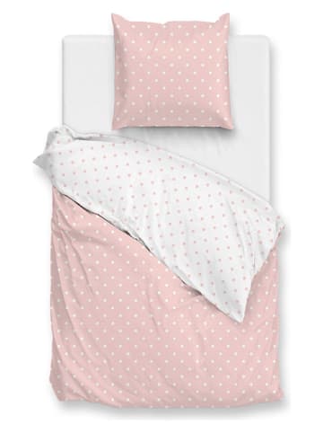 Zo!Home Beddengoedset "Punta di Cotone" lichtroze/wit