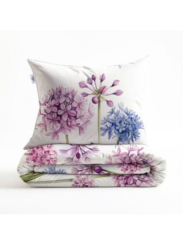 Zo!Home Bettwäsche-Set "Noemi" in Weiß/ Lila/ Blau
