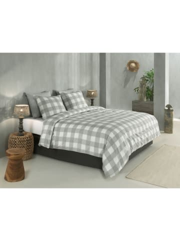 Zo!Home Beddengoedset "Quattro di Lino" wit/lichtgrijs