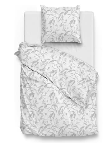 Zo!Home Satin-Bettwäsche-Set "Fiori" in Weiß