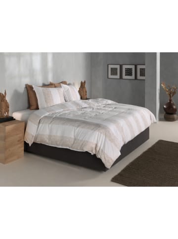 Zo!Home Komplet pościeli "Tratti di Satinado" w kolorze biało-beżowym z mako-satyny