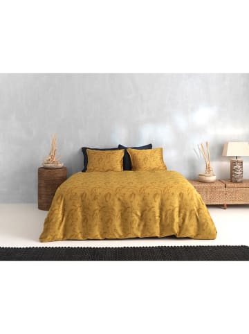 Zo!Home Komplet pościeli satynowej "Fiori" w kolorze żółtym