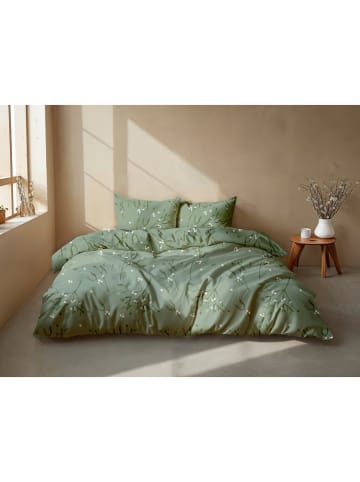 Zo!Home Flanellen beddengoedset "Hedra" groen