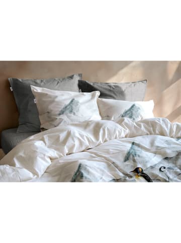 Zo!Home Flanellen beddengoedset "Frostine" wit/blauw