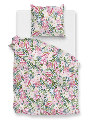 Zo!Home Satijnen beddengoedset "Evita" lichtroze/groen